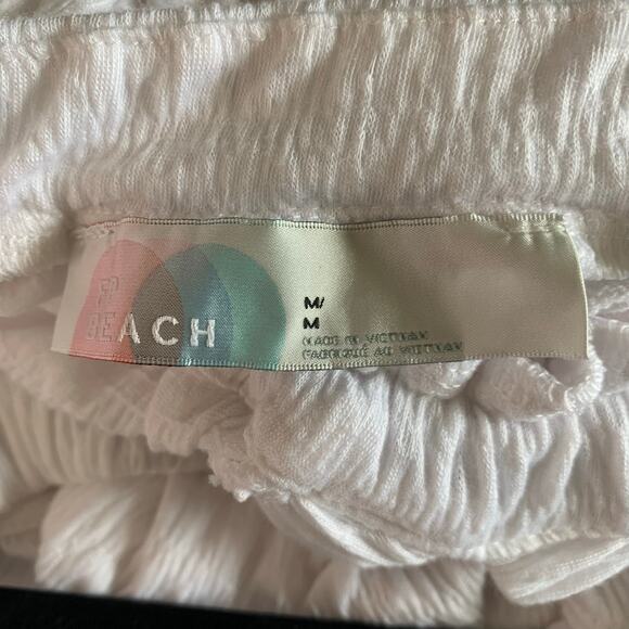 FREE PEOPLE BEACH Dress‎ Medium La La Maxi V-Neck Flutter Sleeves Flouncy Tiered - Picture 12 of 16